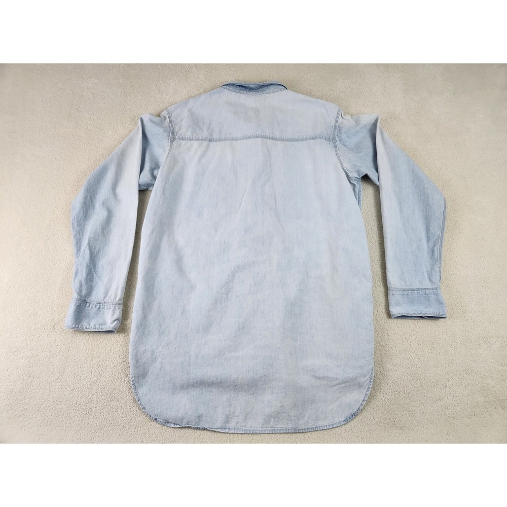 Madewell Womens Classic Light Blue Denim Long Sleeve Shirt Size Medium - Picture 3 of 9